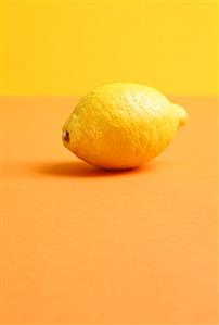 Lemon on coloured background