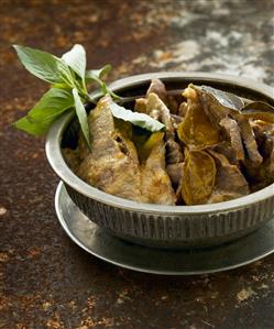 Panang beef (Beef curry with kaffir lime leaves, Thailand)