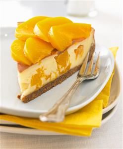 Piece of peach cake