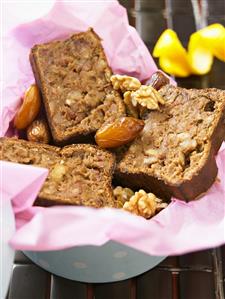 A few slices of date and walnut loaf