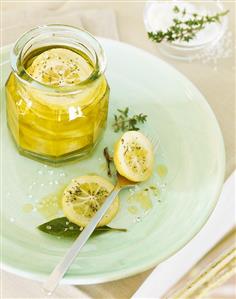 Pickled lemons with olive oil and salt (Morocco)