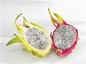 Two pitahaya halves