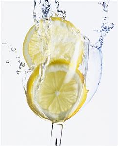 Glass of water with slices of lemon