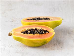 Papaya, halved