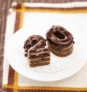 Number cakes with chocolate icing