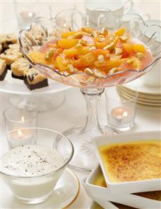 Assorted desserts on Christmas buffet table (Sweden)