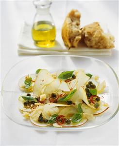 Spicy pear carpaccio