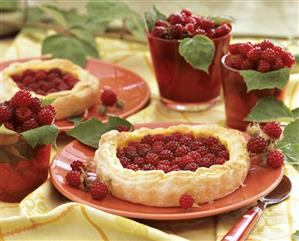 Puff pastry wineberry tart