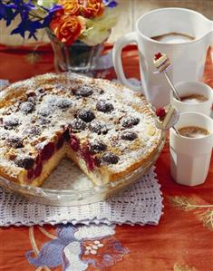 Cherry and walnut tart