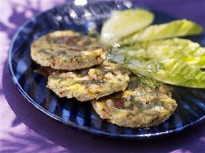 Date and nut omelette with coriander