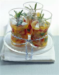 Peperonata soup with feta