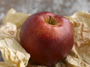 A red apple (Jonagold) on paper