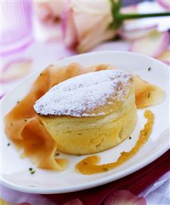 Quark soufflé with papaya puree