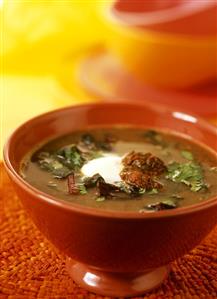 Moroccan lentil soup with chard