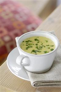 Creamed potato soup with parsley