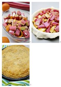 Making rhubarb and apple pie