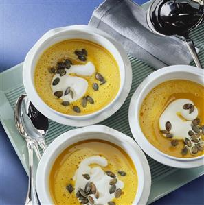 Pumpkin soup with pumpkin seeds