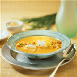 Carrot and orange soup with ginger