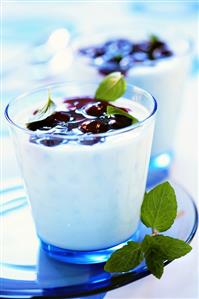 Yoghurt and cherry dessert