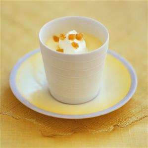 Lemon posset (English lemon dessert with candied lemon peel)