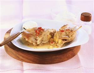 Cabbage parcels with pineapple