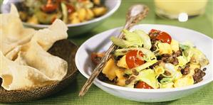 Lentil salad with pineapple