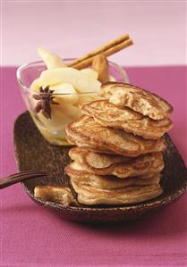 Pancakes with pear compote