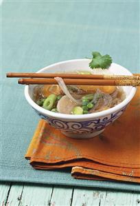 Vegetable soup with glass noodles