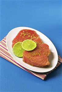 Marinated tuna steaks