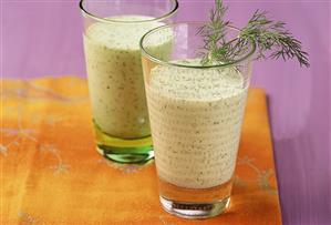 Cucumber and kiwi fruit lassi