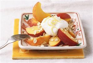 Lemon ricotta on peach