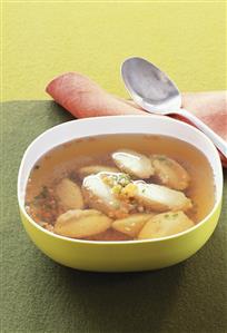 Soup with semolina dumplings