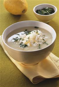 Lemon soup with rice (Greece)