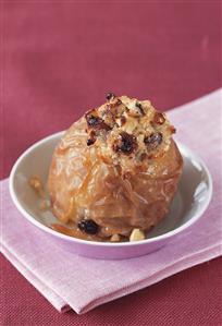 Baked apple with marzipan