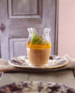 Chocolate and hazelnut mousse with wine jelly