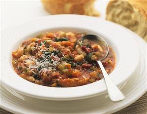 Ribollita (bean soup with vegetables & Parmesan, Tuscany)