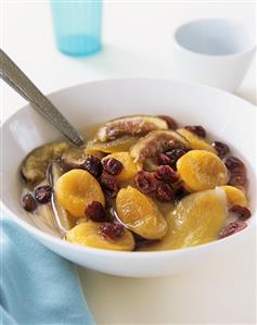 Poached dried fruit