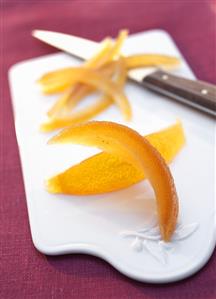 Candied orange peel, cut into sticks