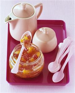 Rhubarb and orange jam on a spoon (2)