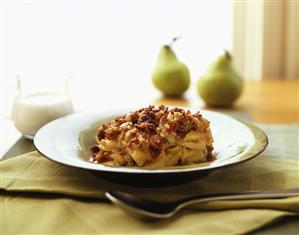 Sweet pear and bacon pudding