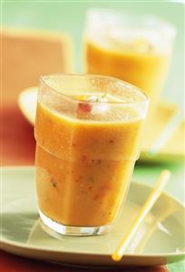 Gazpacho (cold Spanish vegetable soup) in a glass