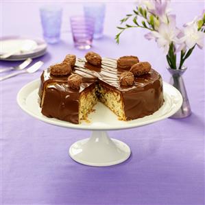 Chocolate nut cake with chocolate truffles