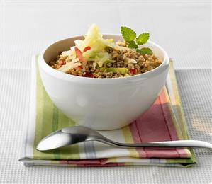 Apple muesli in a small bowl