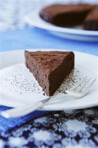 A piece of chocolate cake