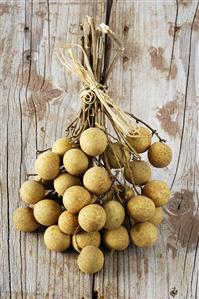 Longan fruits on wooden background