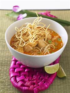 Coconut milk soup with chicken and noodles (Thailand)