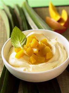 Mango cream with pieces of mango (Vietnam)