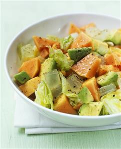 Papaya and avocado salad with Aloe vera