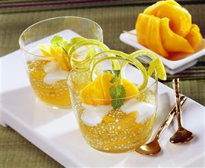 Sago pudding with jack fruit