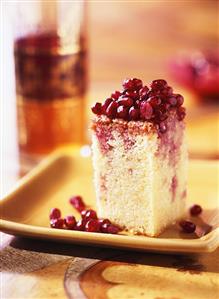 Pomegranate cake with maple syrup